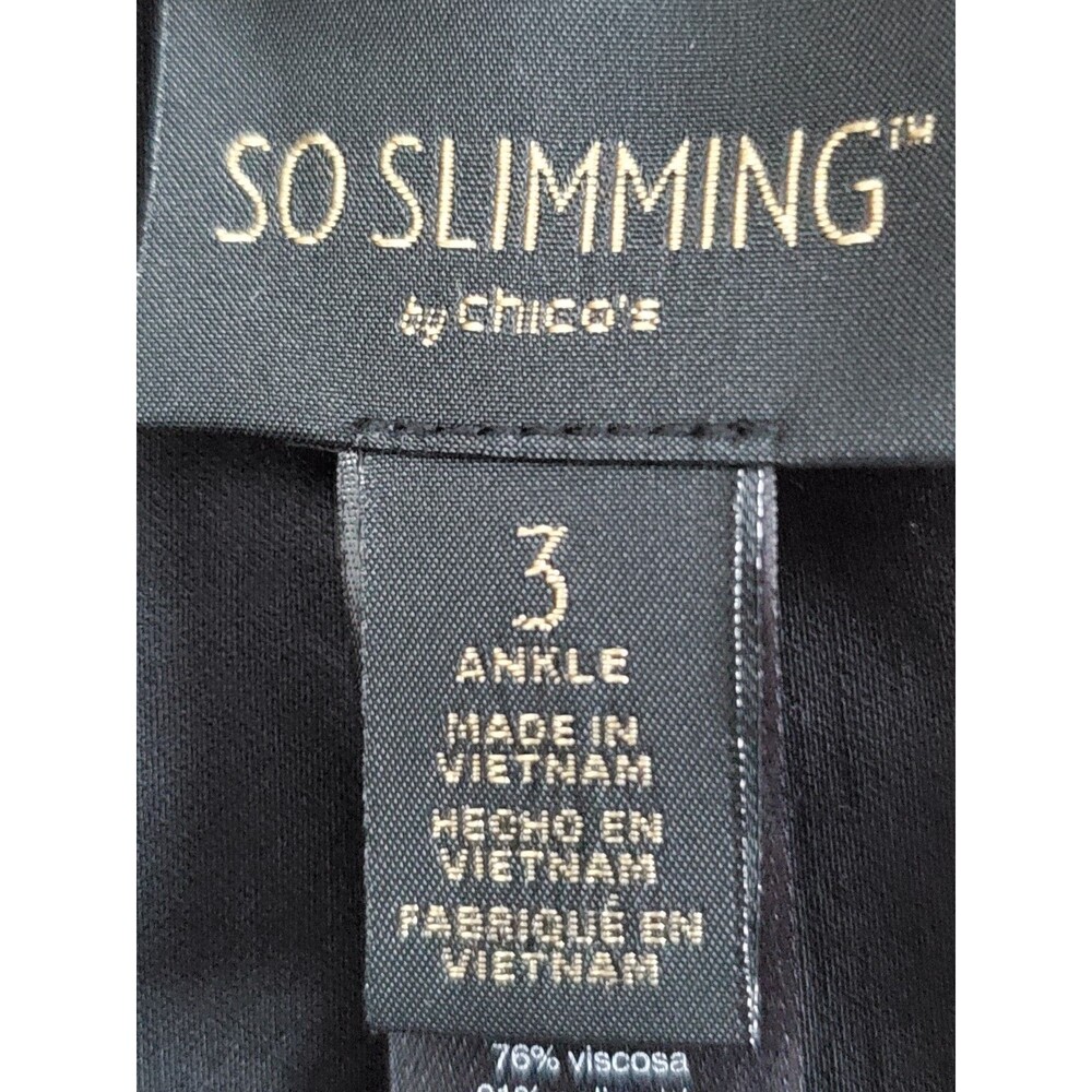 Chico's So Slimming Black Pull-On Ankle Pants Size 3 (XL) - Picture 3 of 6